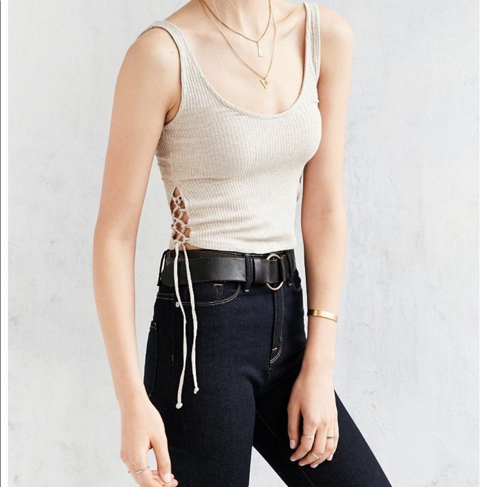UO project social side tie cropped tank